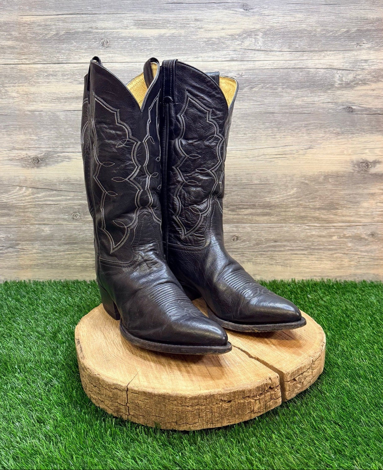 Tony Lama Men - Size 11D - Vintage Black Western Cowboy Boots 2966