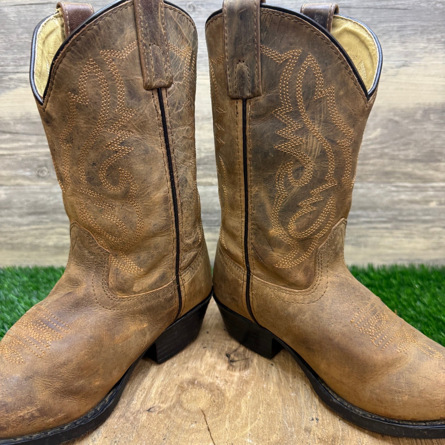 Smoky Mountain Youth - 2R - Tan Cowboy Boots Style 3034C