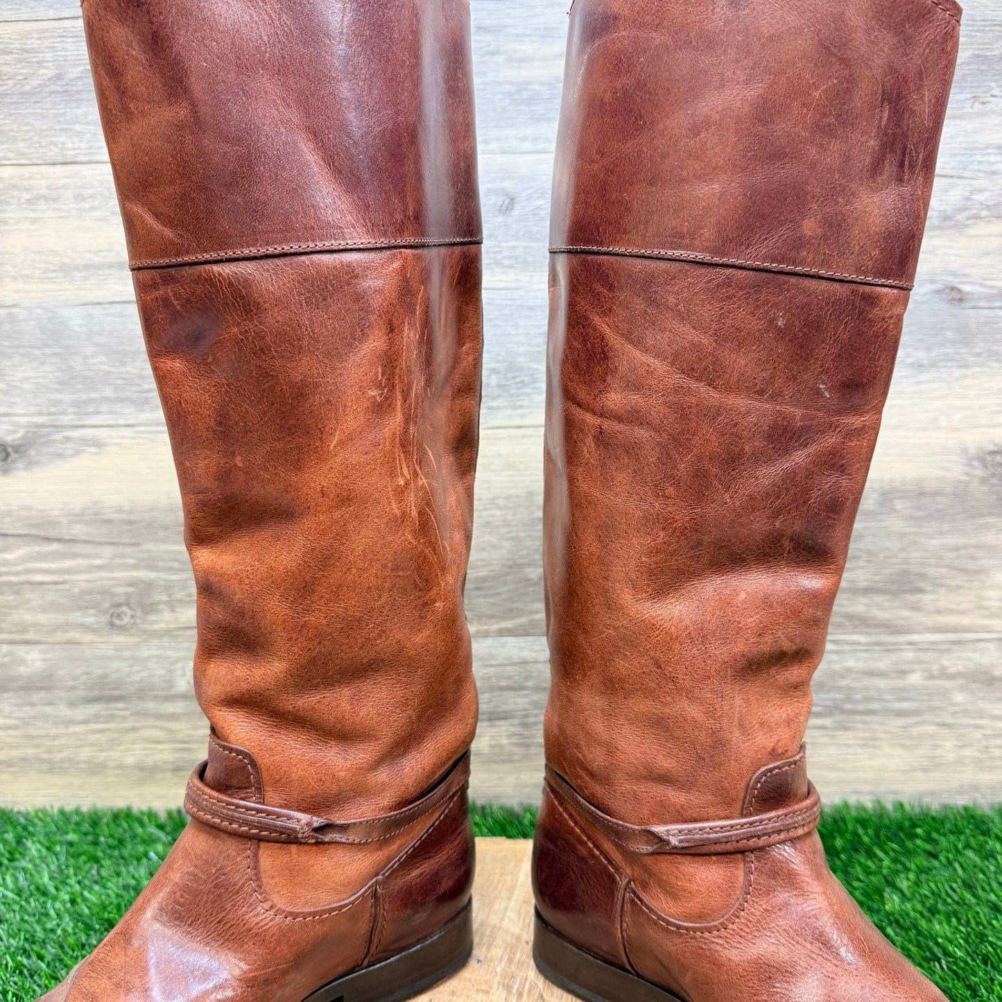 Frye Women - Size 6.5B - Brown Riding Buckle Tall Shaft Boots 3475446