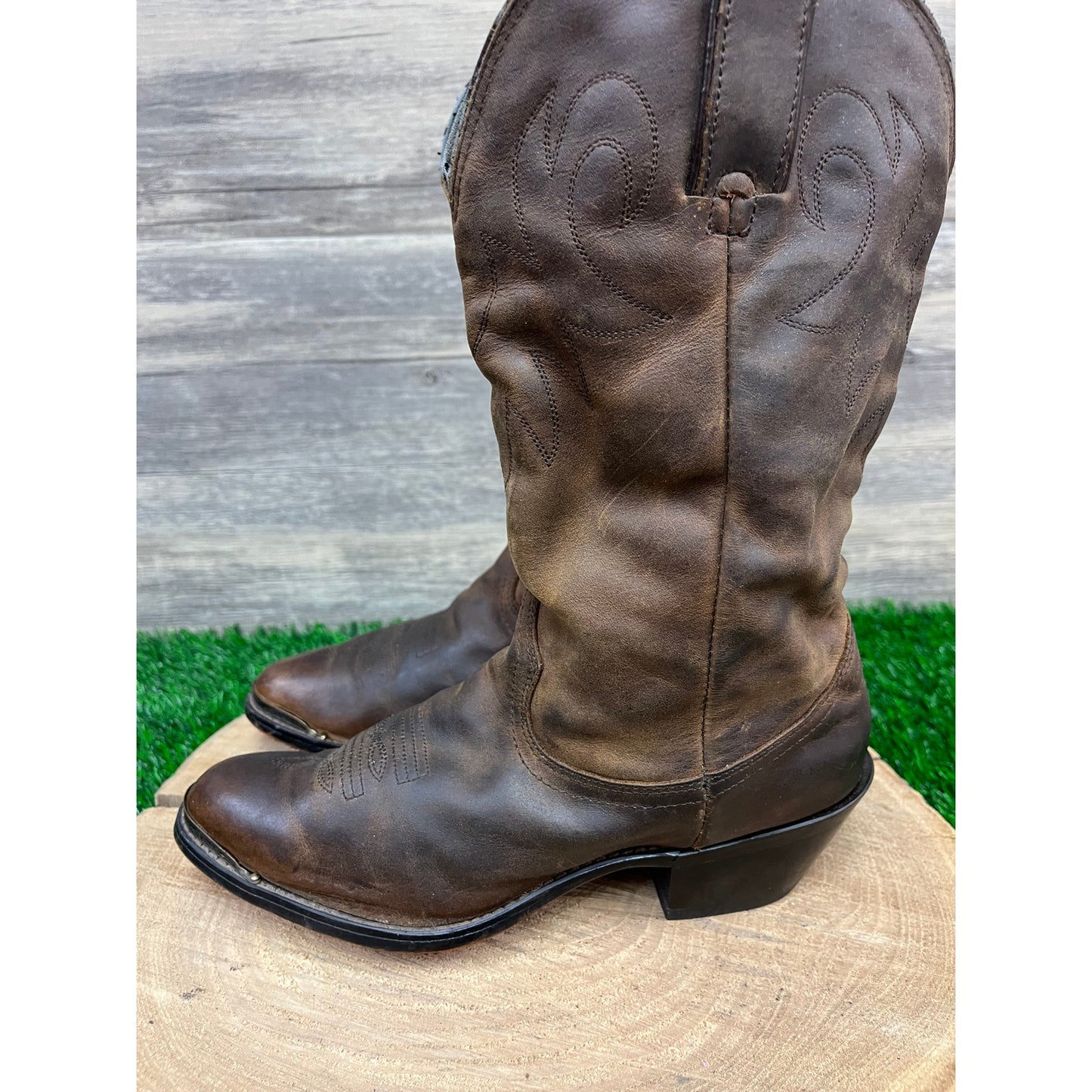 Durango Women - Size 6.5M - Brown Slouch Cowboy Boots Style RD542