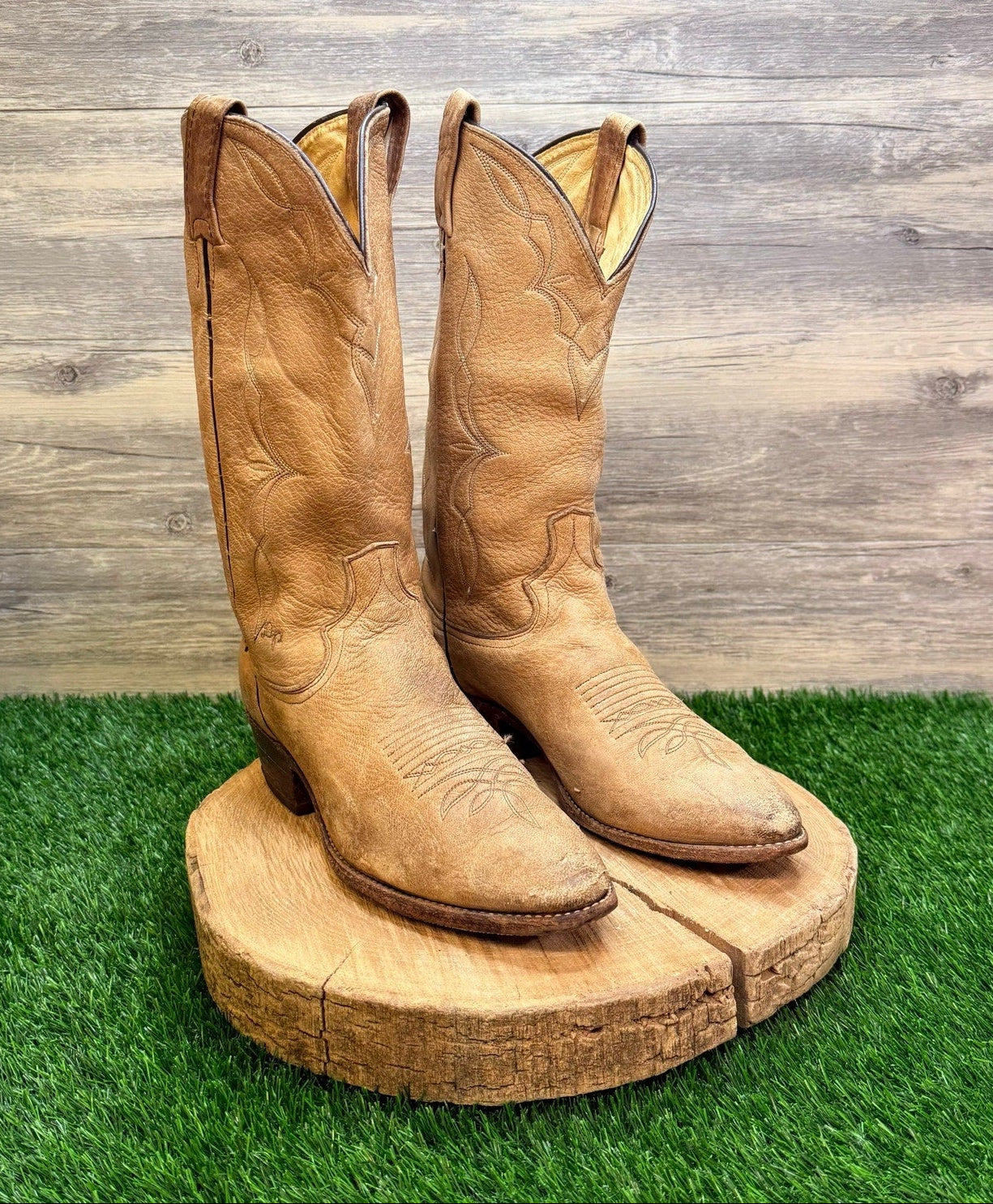 Dan Post Men - Size 9.5D - Vintage Tan Western Cowboy Boots 6557