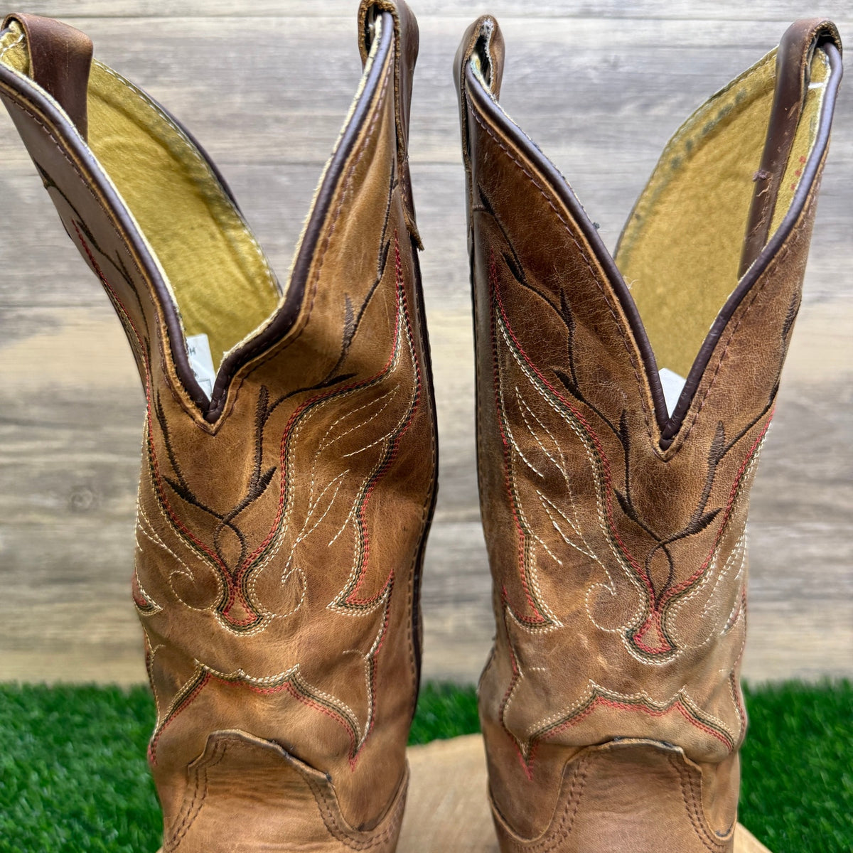 Double H Women - Size 6.5M - Brown Square Toe Western Cowboy Boots Style DH5314