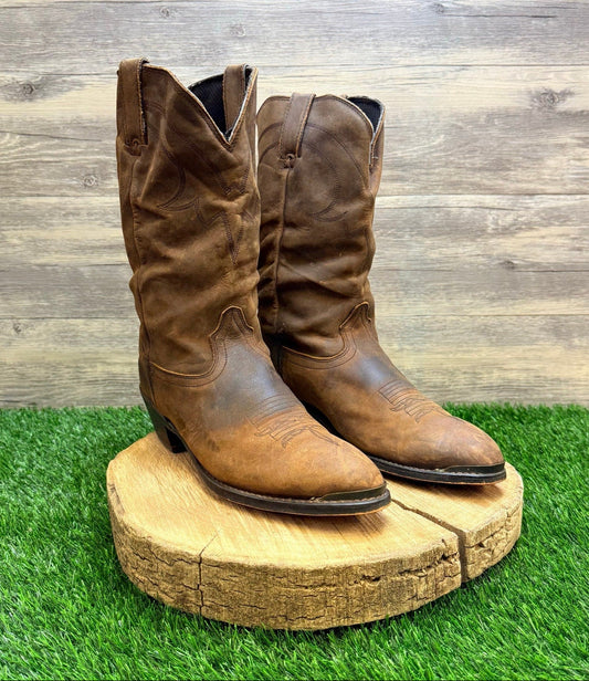 Road Wolf Women - Size 10M - Brown Cowboy Boots with Toe Plate 2232