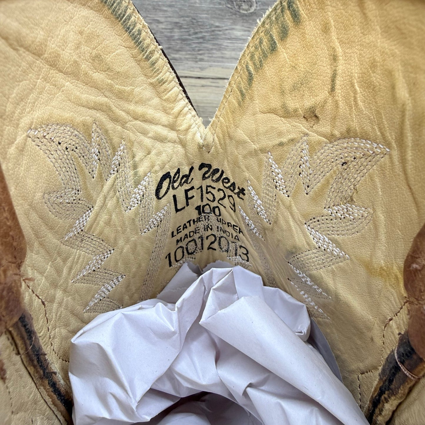 Old West Women - Size 10 - Beige Flame Western Cowboy Boots LF1529