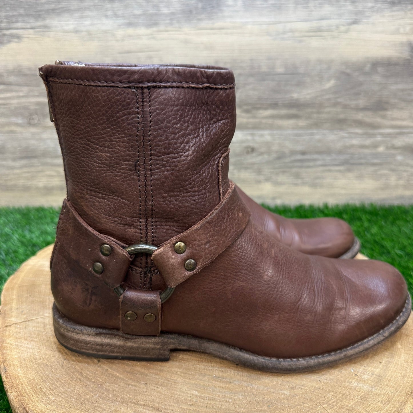 Frye Women - Size 7.5B - Chocolate Phillip Harness Ankle Boots 76870