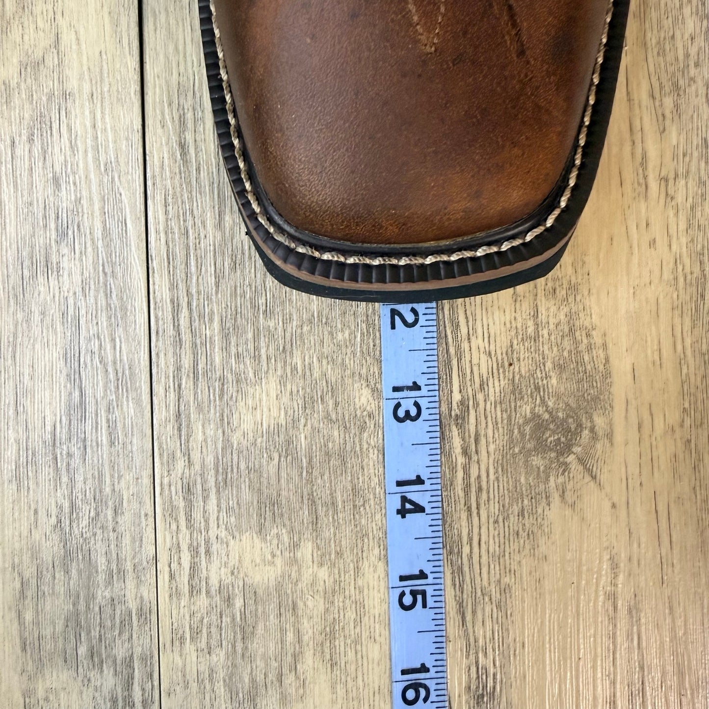 Justin Men - Size 9B - Brown Work Stampede Square Toe Cowboy Boots WKL4689