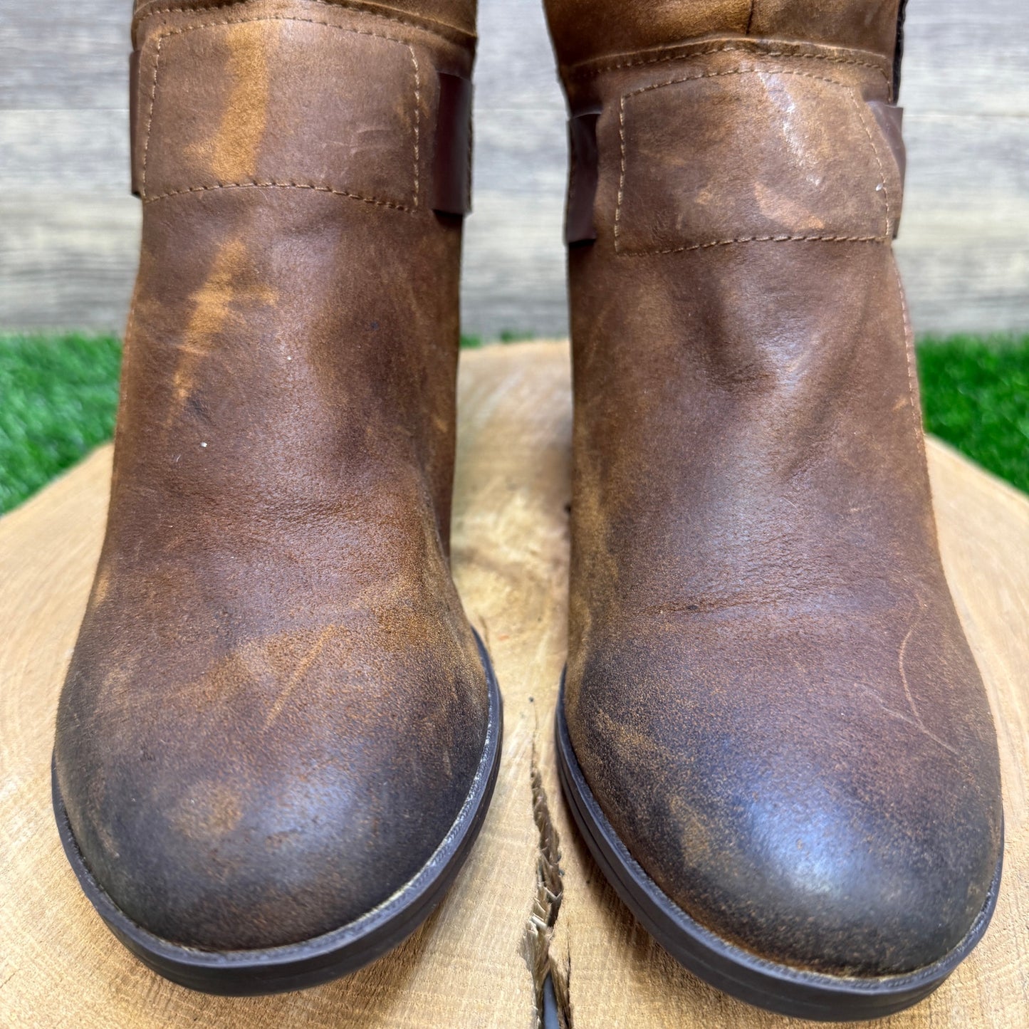 Bar III Women - Size 10M - Brown Faux Leather Zipper Boots Style Wade 2