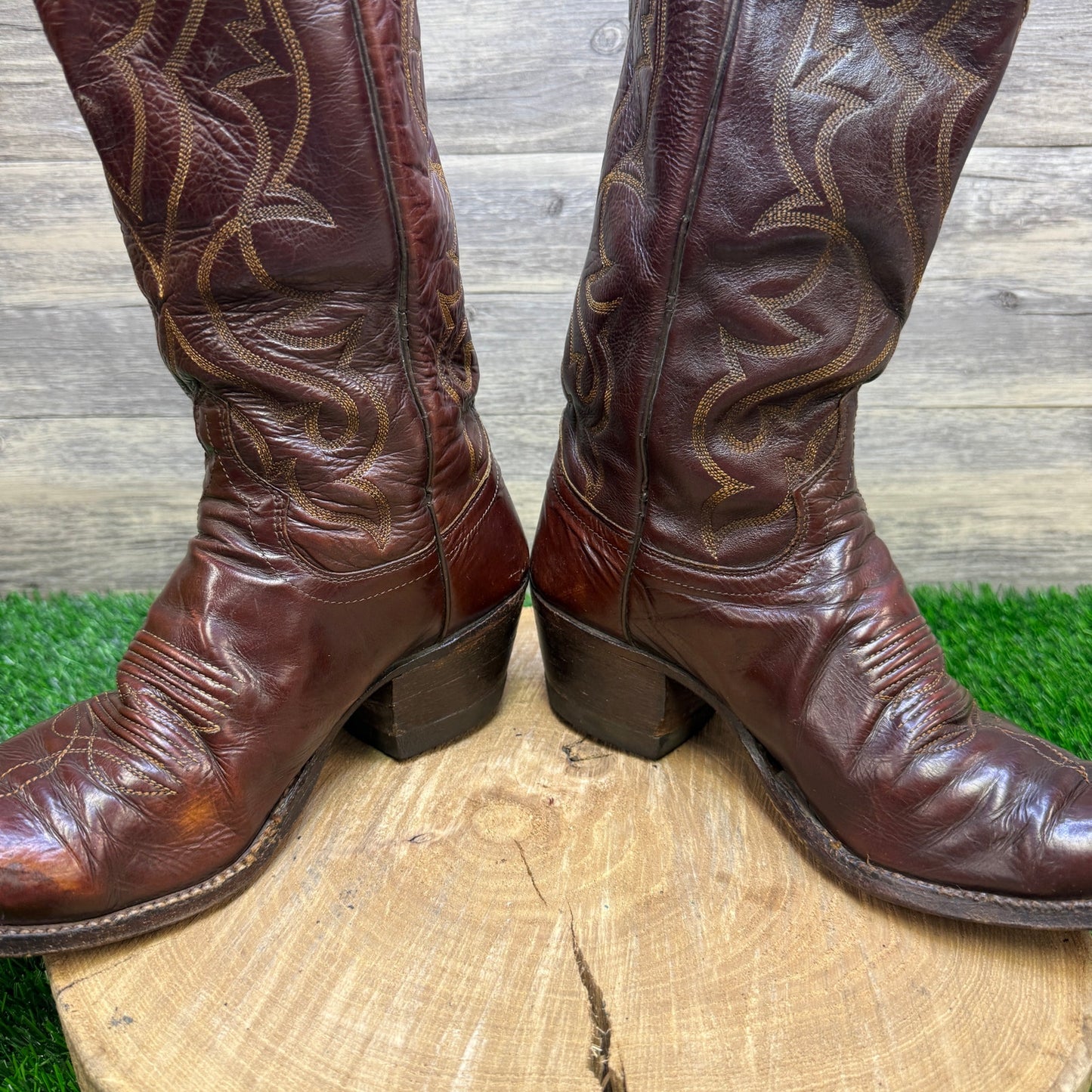 Dan Post Men - Size 8D - Vintage Copper Soft Leather Cowboy Boots Style 6851