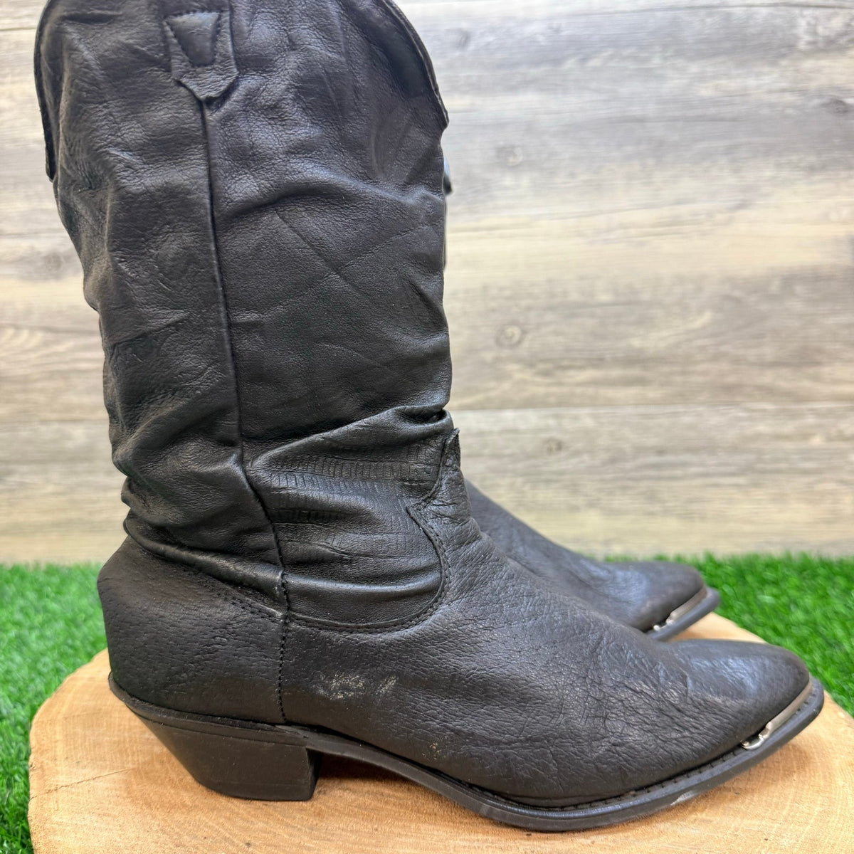 Dingo Women - Size 7M - Black Slouch Western Cowboy Boots 17310