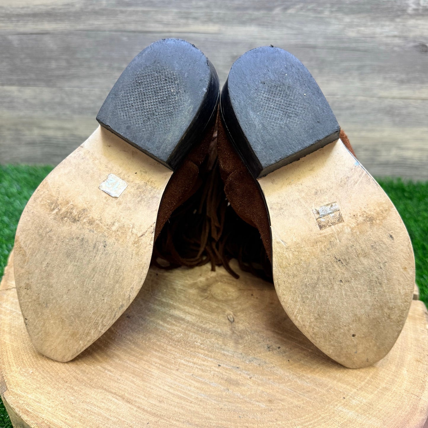 Shyanne Youth - Size 12D - Brown Fringe Cowboy Boots 43514