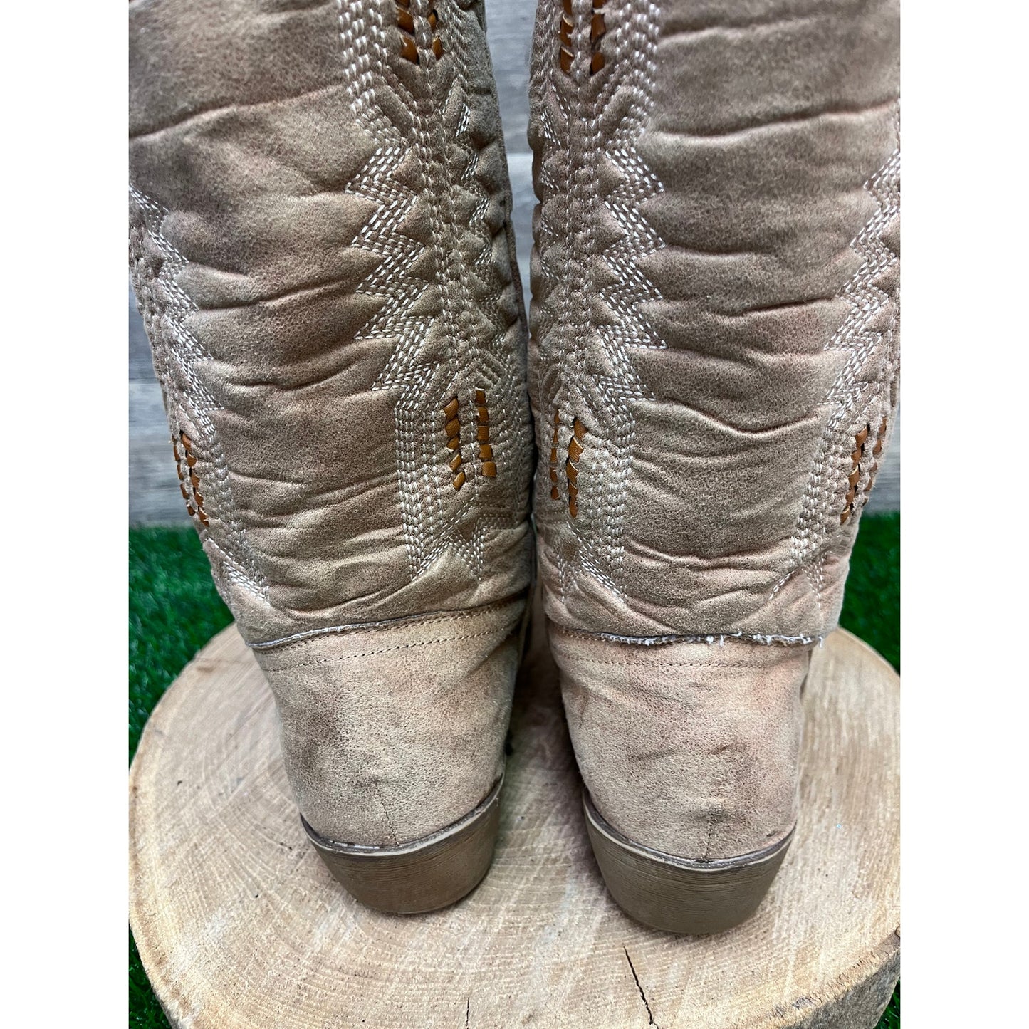 Flex West Women - Size 10M - Sand Color Soft Faux Leather Boots Style 133611