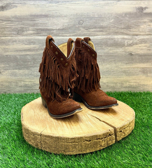 Shyanne Youth - Size 12D - Brown Fringe Cowboy Boots 43514
