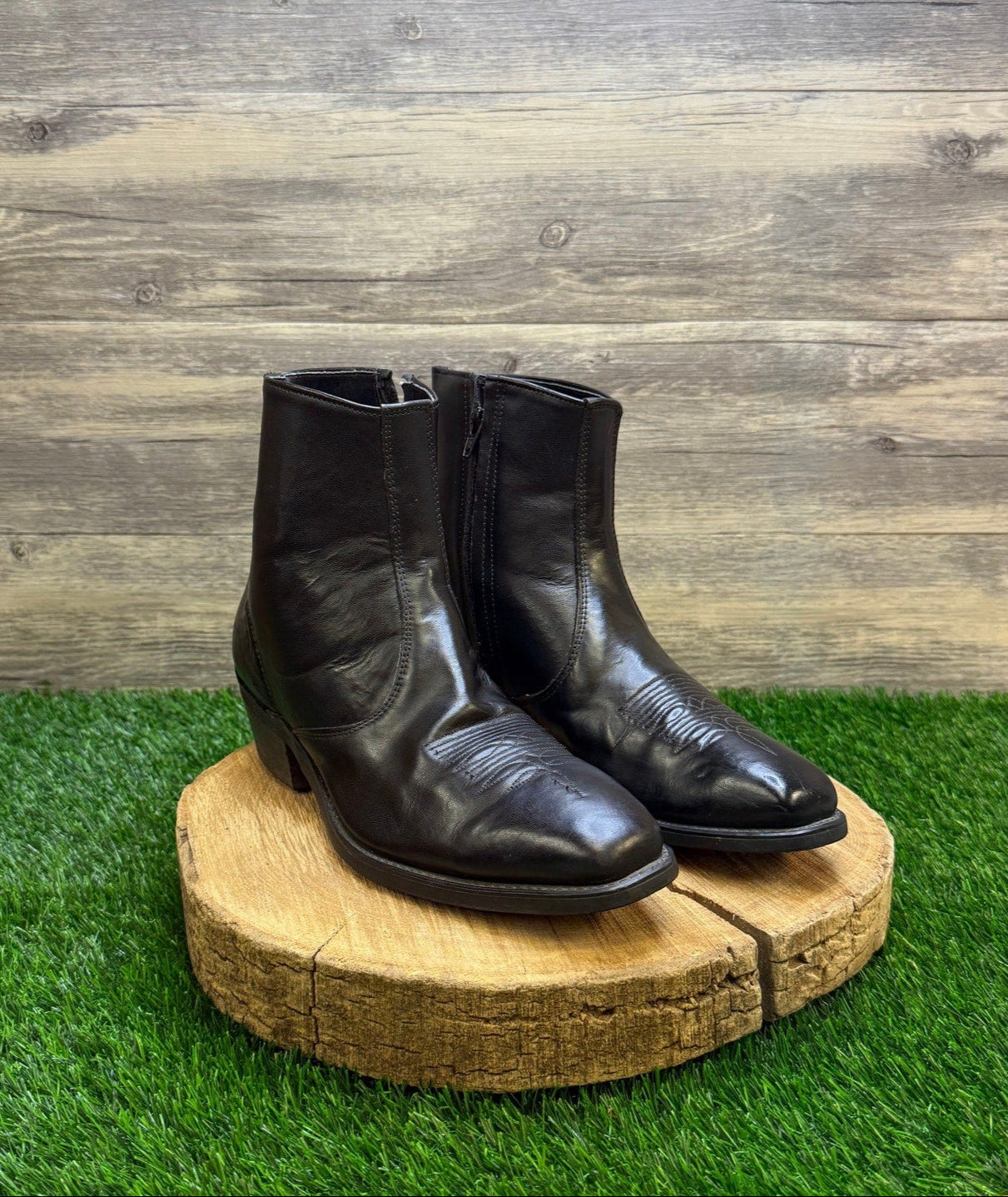 Laredo Men - Size 11D - Black Ankle Zipper Square Toe Boots Style 5720