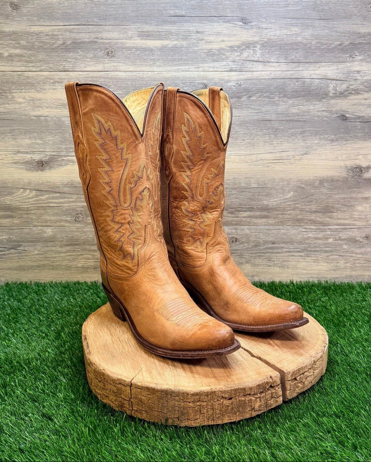 Old West Women - Size 10 - Beige Flame Western Cowboy Boots LF1529