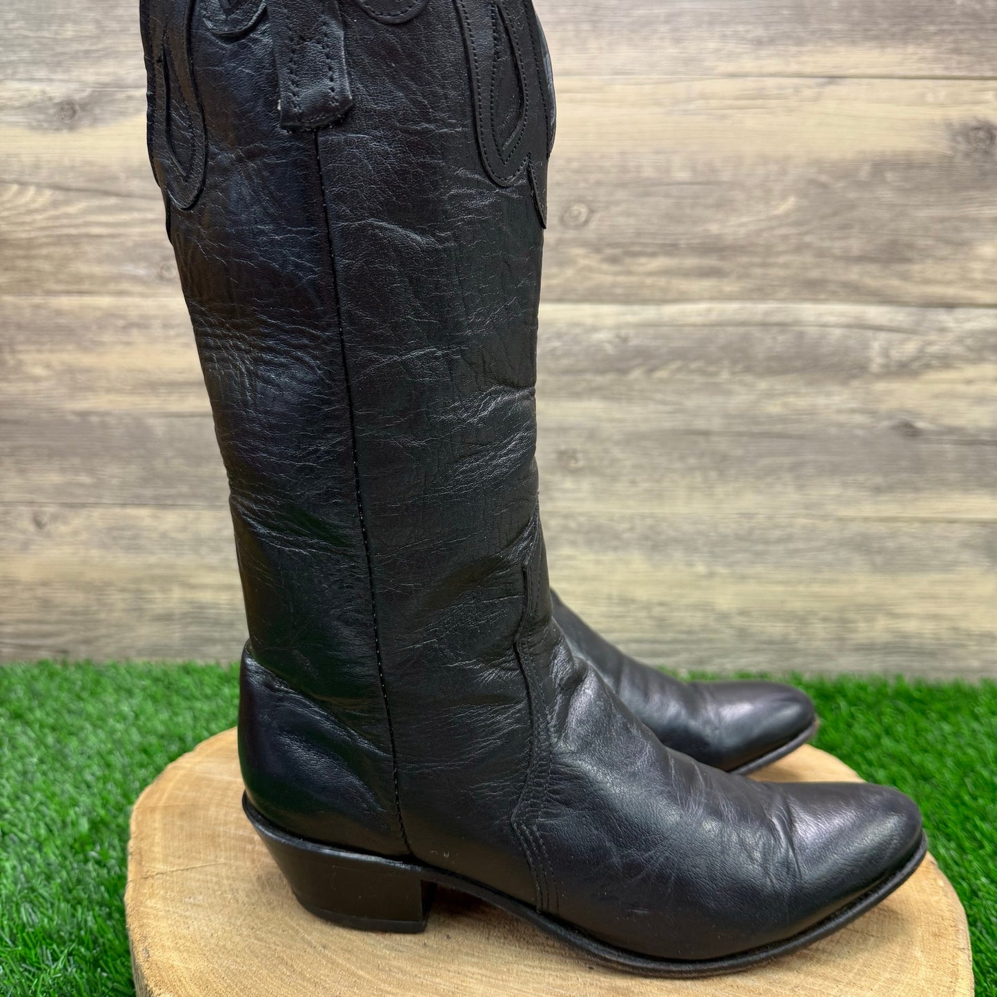 Unknown Women - Size 6 - Vintage Black Cutout Cowboy Boots 2175