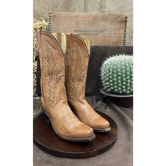 Old West Women - Size 6 - Tan Snip Toe Cowboy Boots Style LF1529