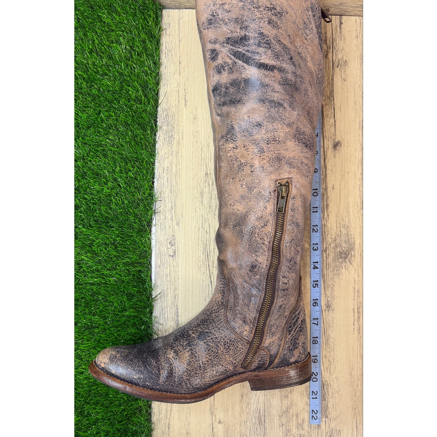 Bed Stu Women - Size 9 - Distressed Tan Riding Boots Style 0893