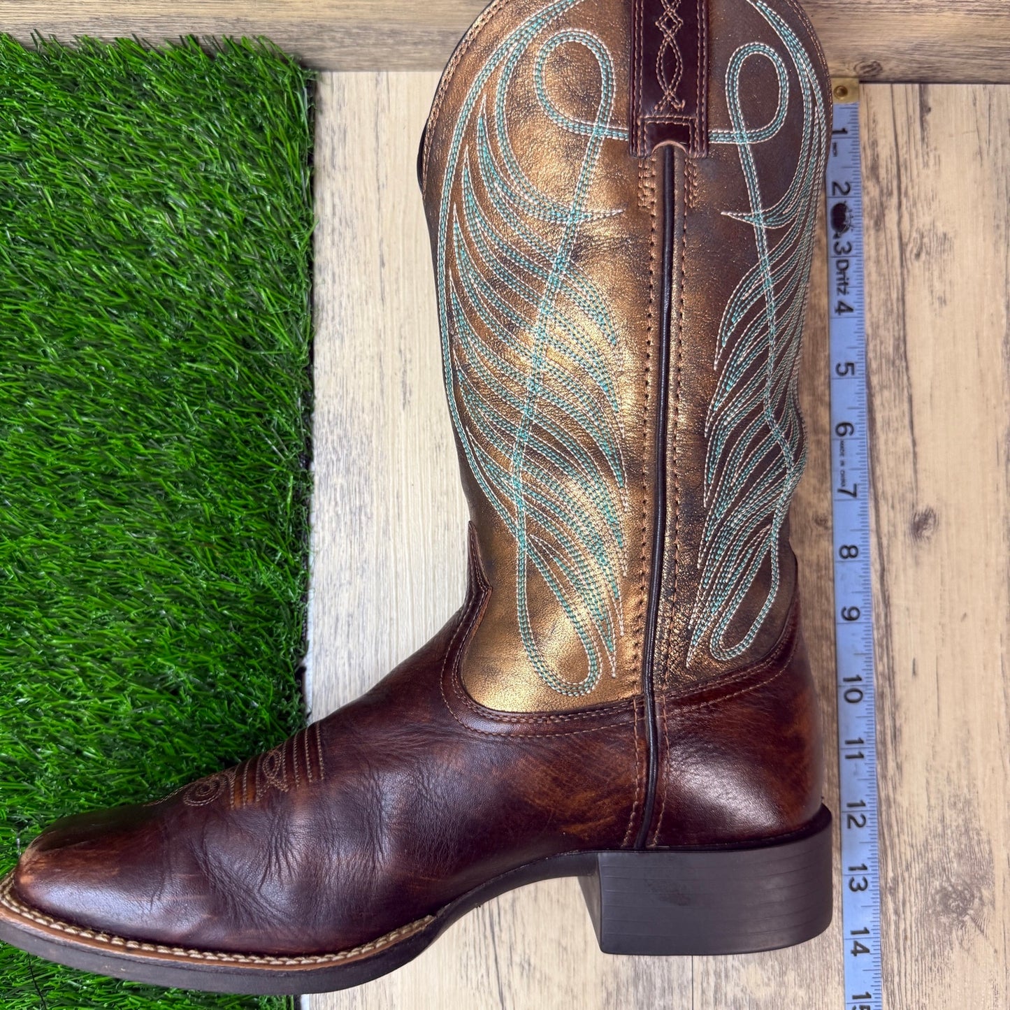 Ariat Women - Size 8.5B - Dark Brown Round Up Square Toe Cowboy Boots 10016317