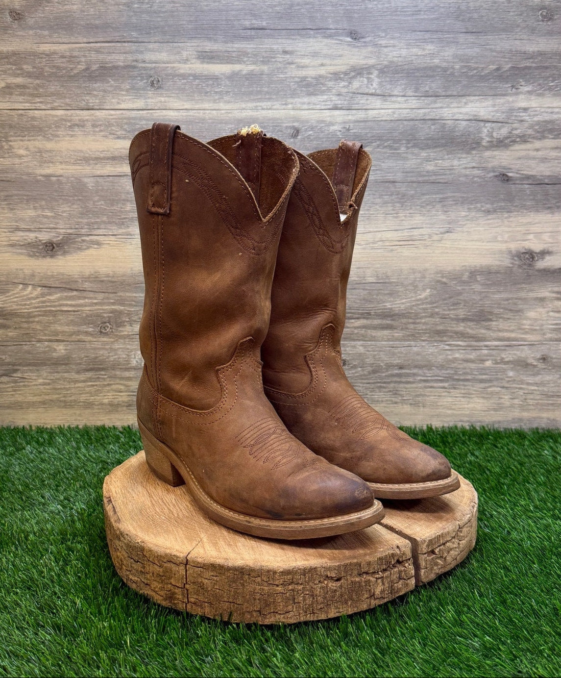 Masterson Men - Size 9D - Brown Nubuck Leather Western Cowboy Boots Style RB4000