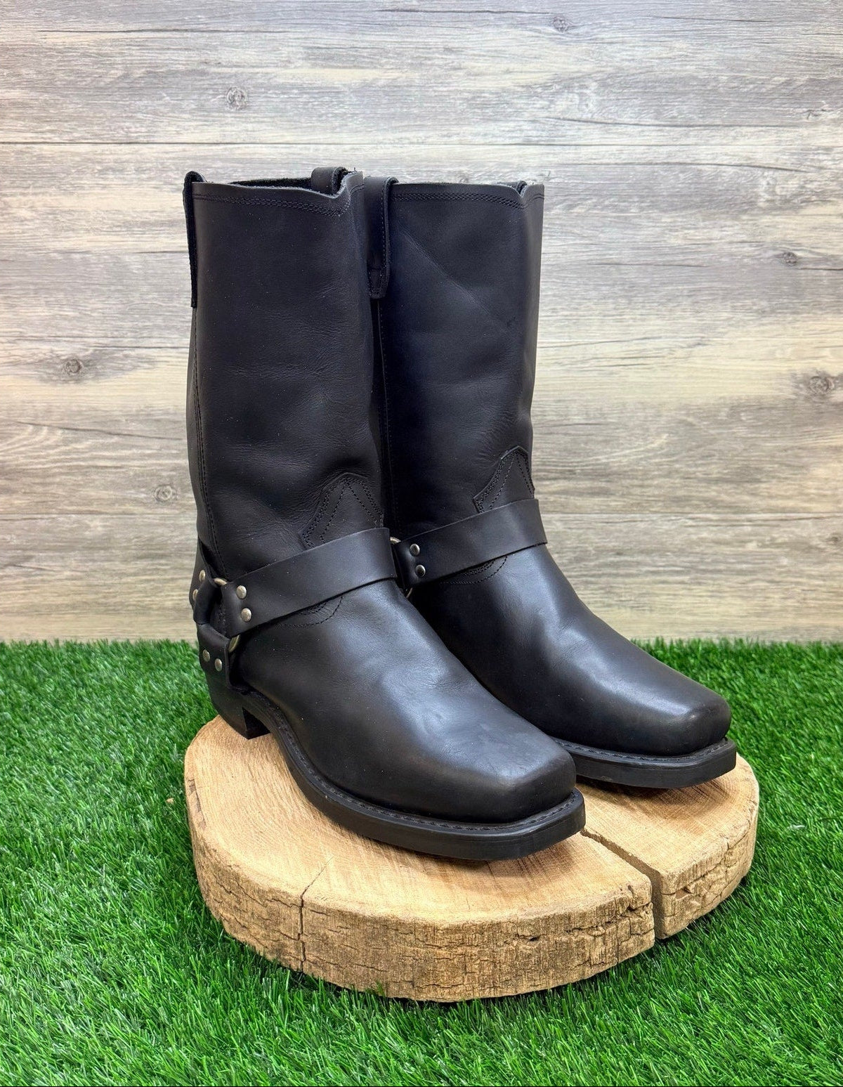 Dingo Men - Size 12EW - Black Square Toe Moto Boots DI19057