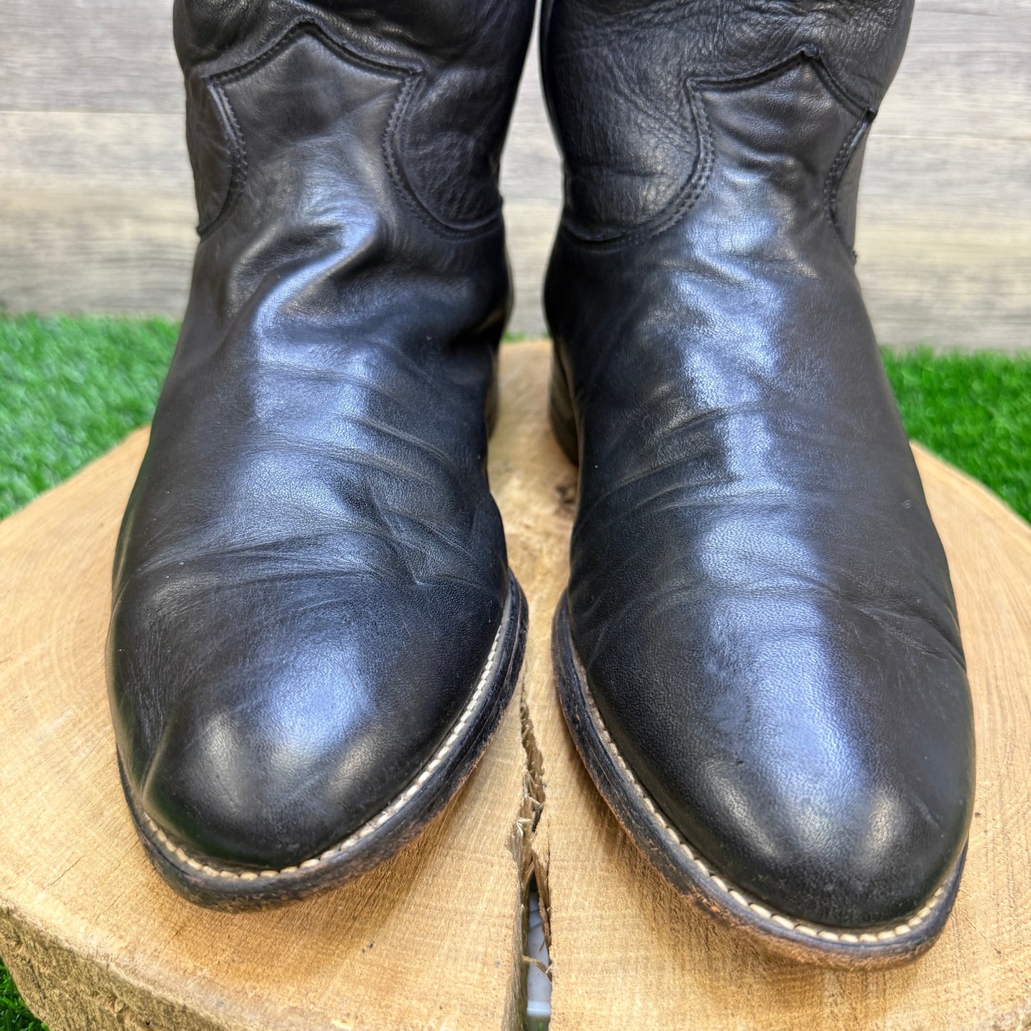 Justin Men - Size 10EE - Black Roper Cowboy Boots Style 3620