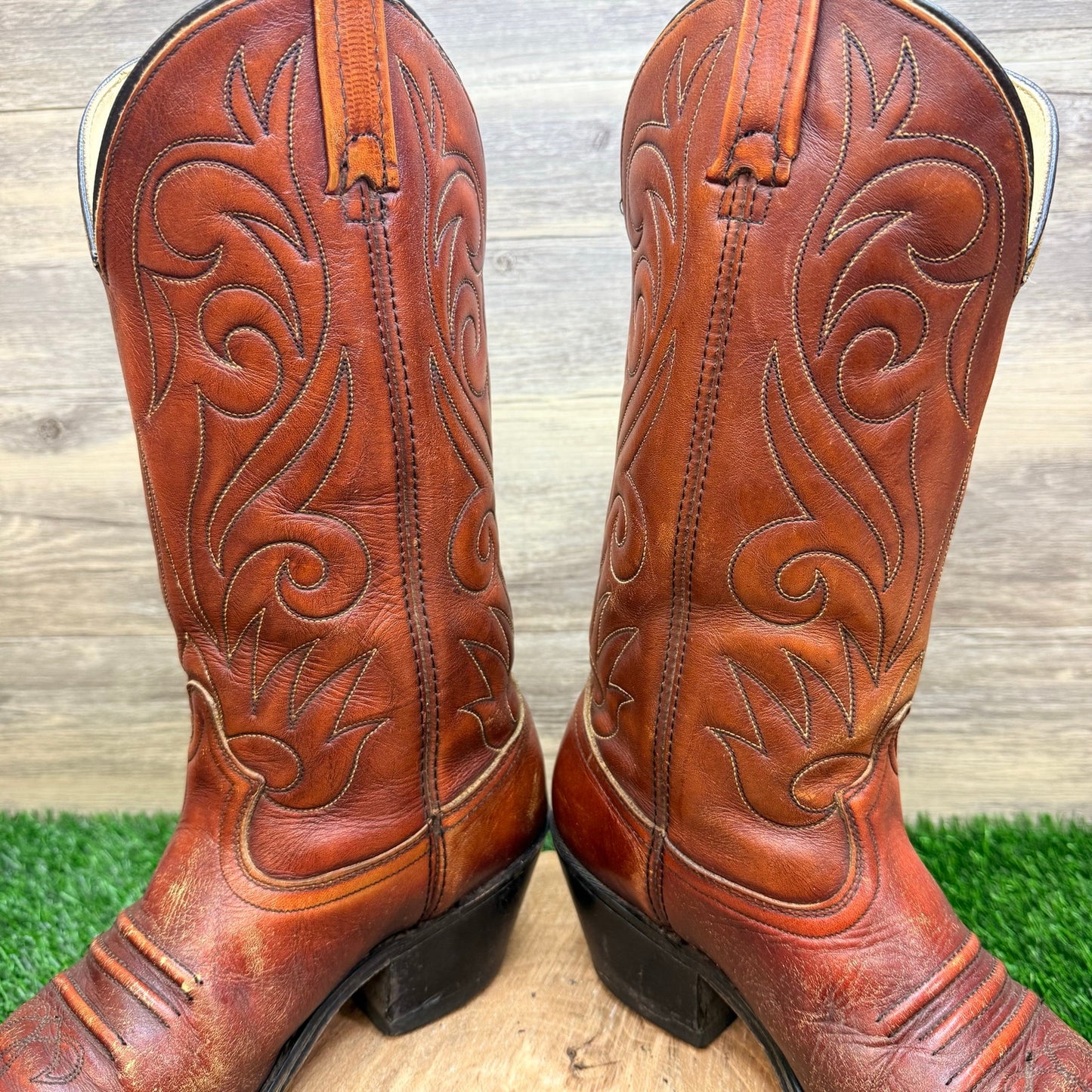 Dingo Men - Size 7.5D - Women 8.5 - Vintahe Copper Flame Cowboy Boots 7779