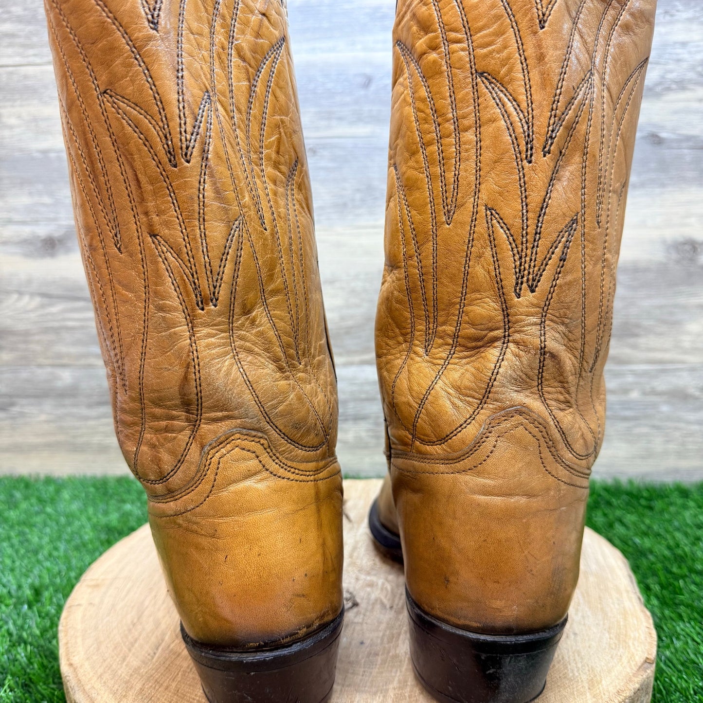 Wrangler Men - Size 10.5D - Vintage Tan Western Cowboy Boots 12569