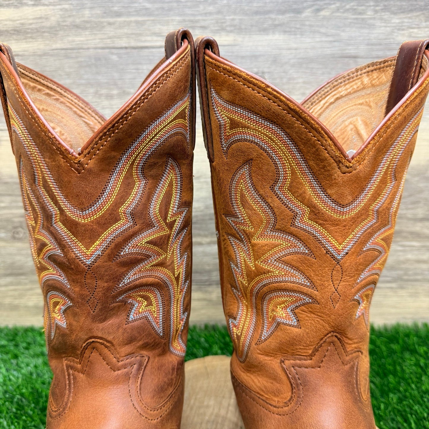 Tony Lama Men - Size 9.5EE - Brown Roper Style Western Cowboy Boots RR1100