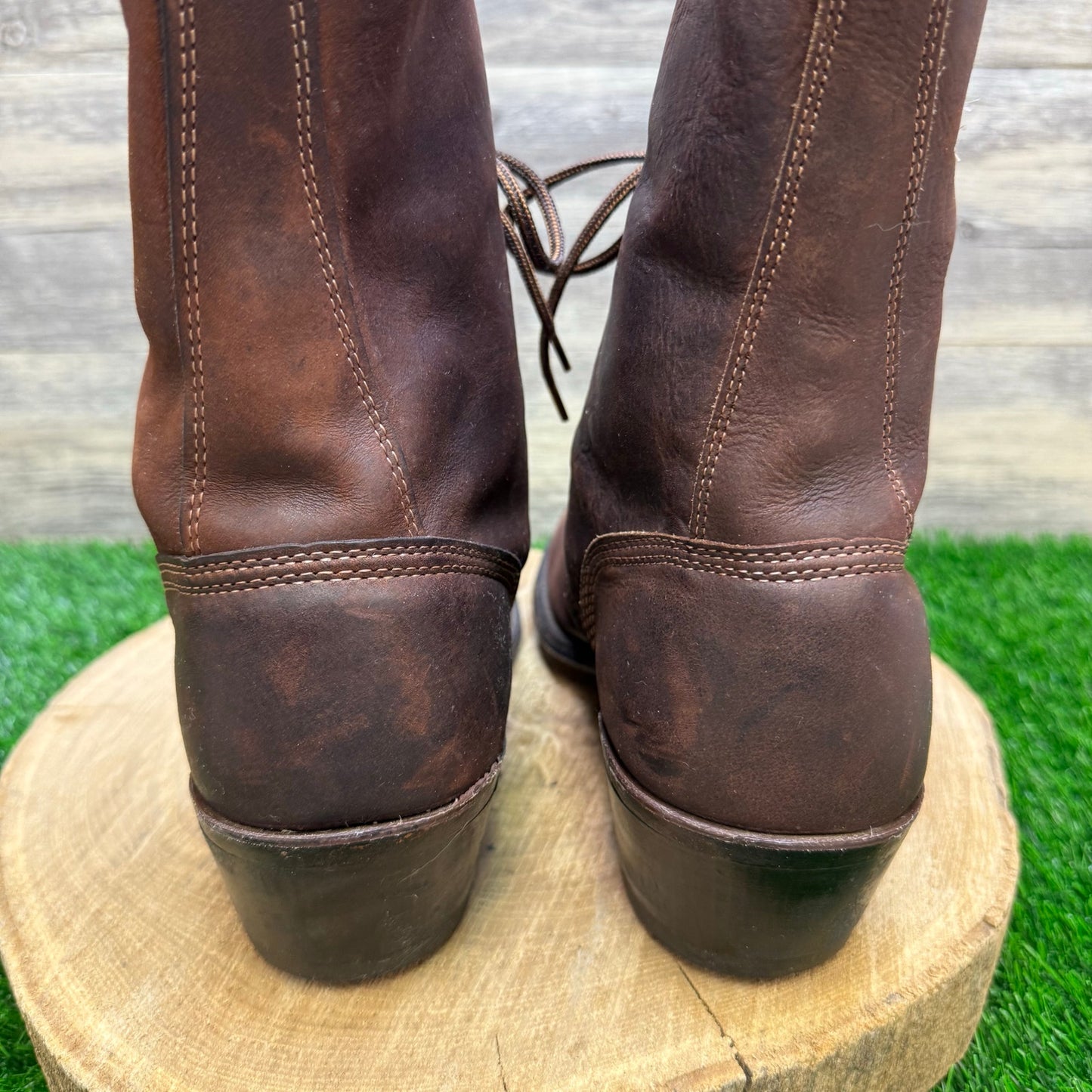 Unknown Men - Size 10.5D - Vintage Brown Lace Up Cowboy Boots Style 6020
