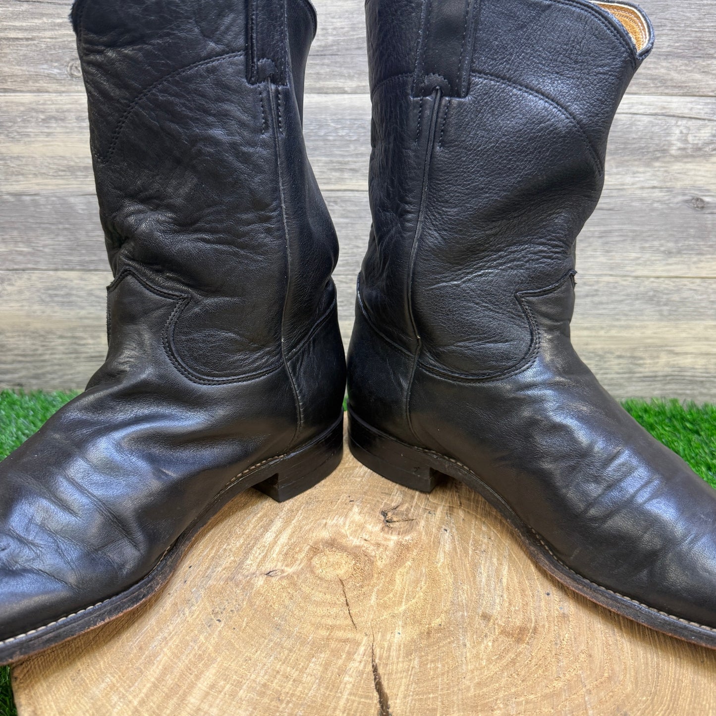 Justin Men - Size 10EE - Black Roper Cowboy Boots Style 3620