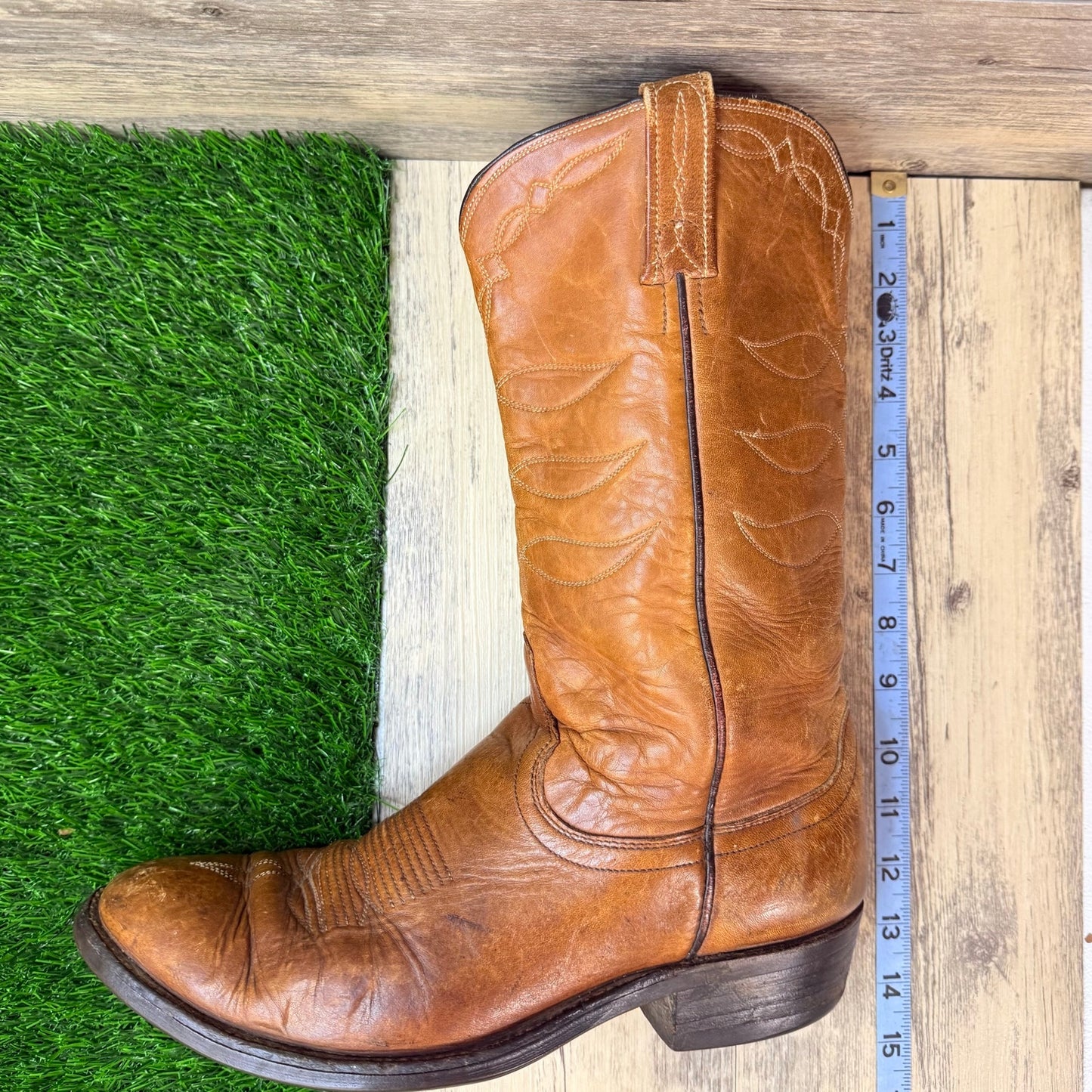 Dan Post Men - Size 9.5D - Vintage Tan Western Cowboy Boots 6813