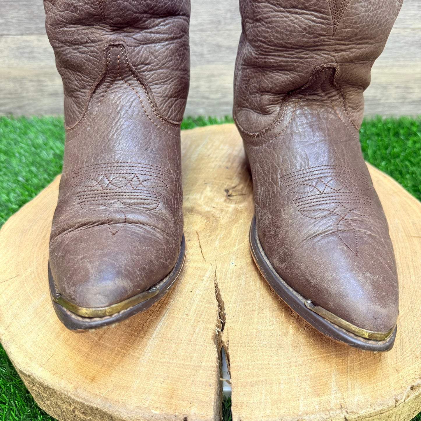 Masterson Women - Size 8M - Brown Soft Leather Toe Plate Cowboy Boots RB888