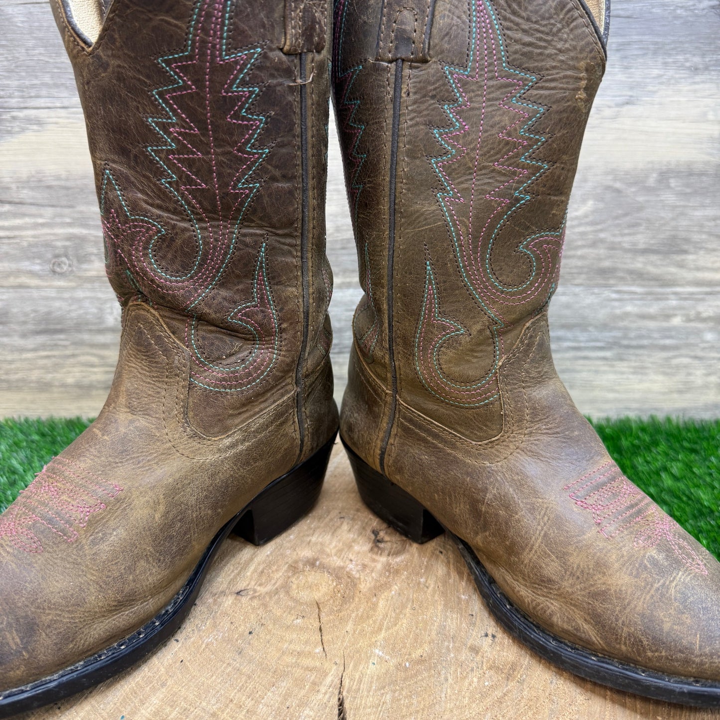 Smoky Mountain Youth - Size 4D - Tan/Pink Cowboy Boots Style 3531Y