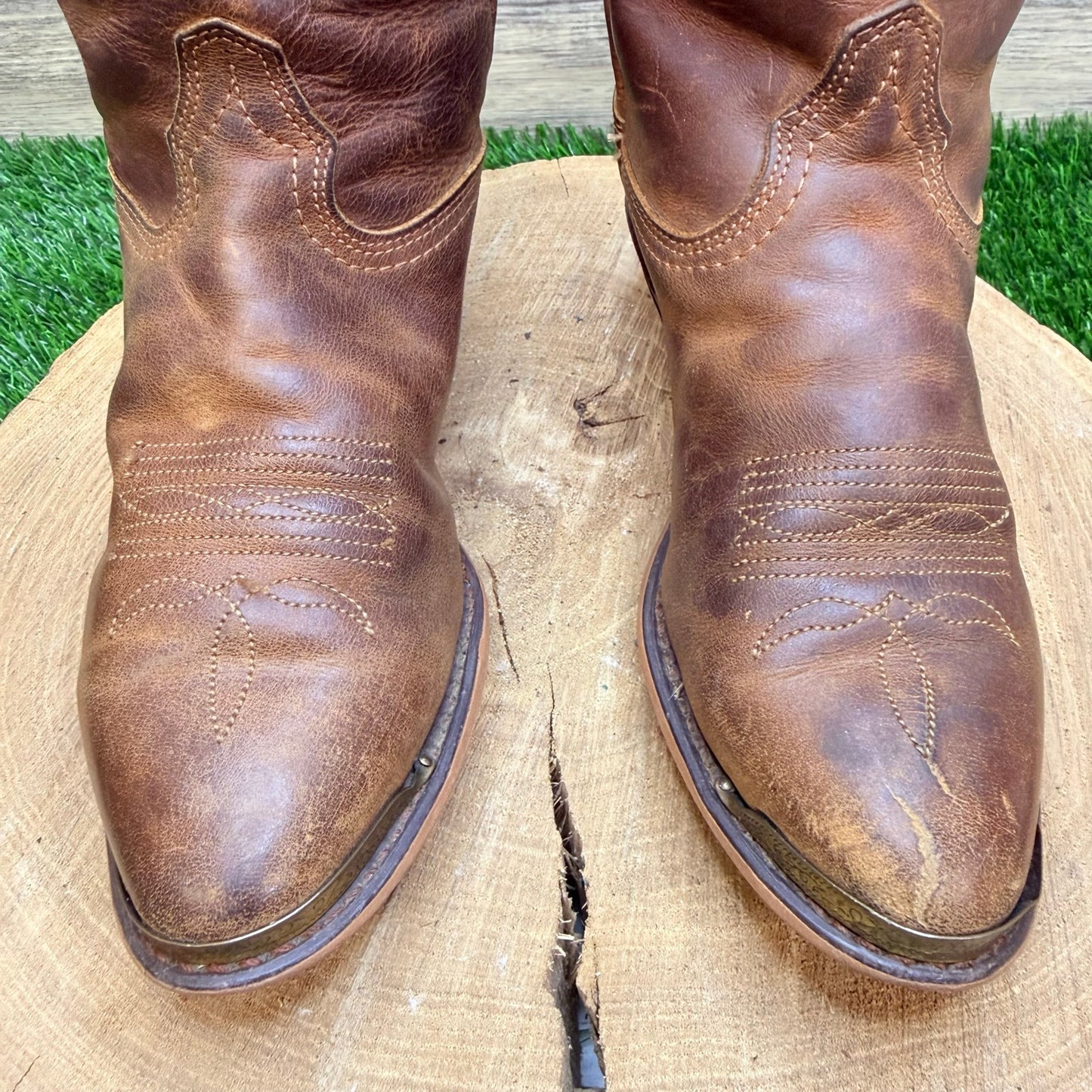 Rodeo Dr Women - Size 5 - Brown Soft Leather Slouch Cowboy Boots 36061