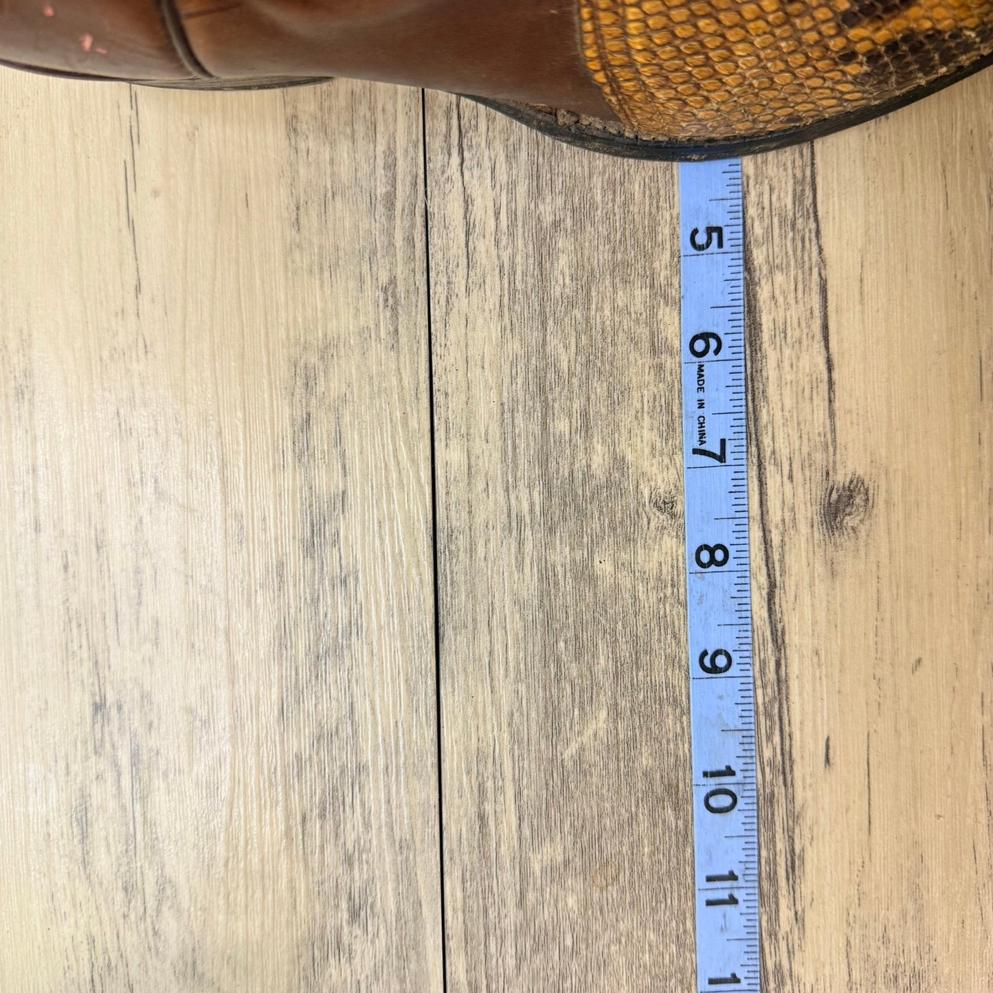 Justin Men - Size 9D - Vintage Brown Snake Python Western Cowboy Boots 9074