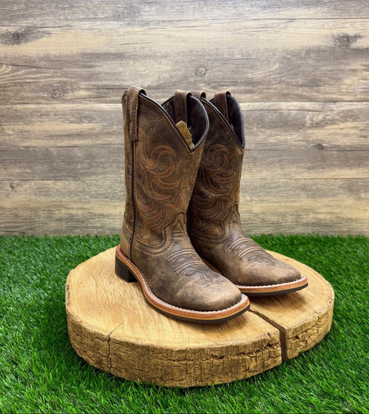 Smoky Mountain Youth - Size 13R - Brown Square Toe Cowboy Boots Style 3850C