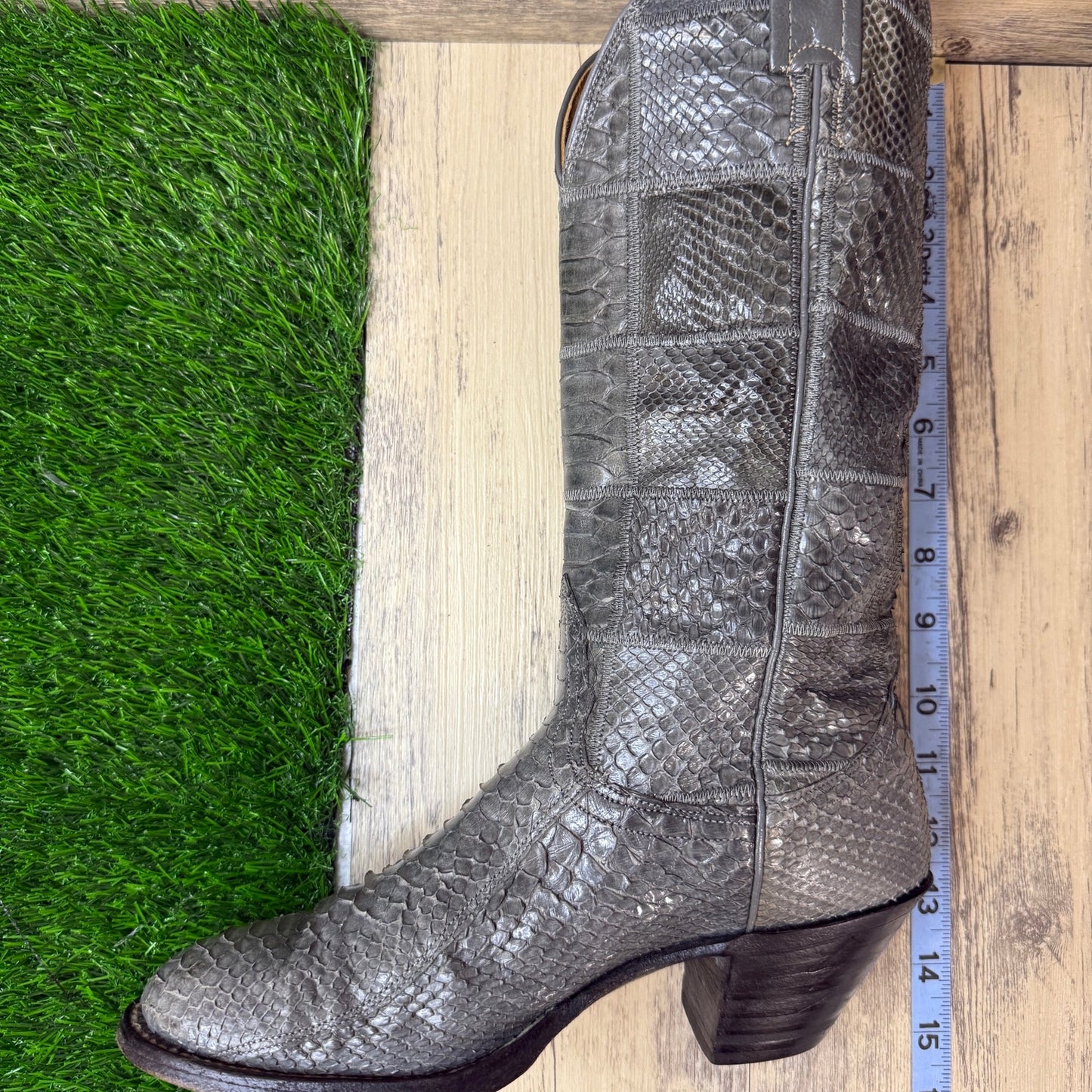 Nocona Men/Women - Size 6/7 - Vintage Gray Snakeskin Cowboy Boots E7599