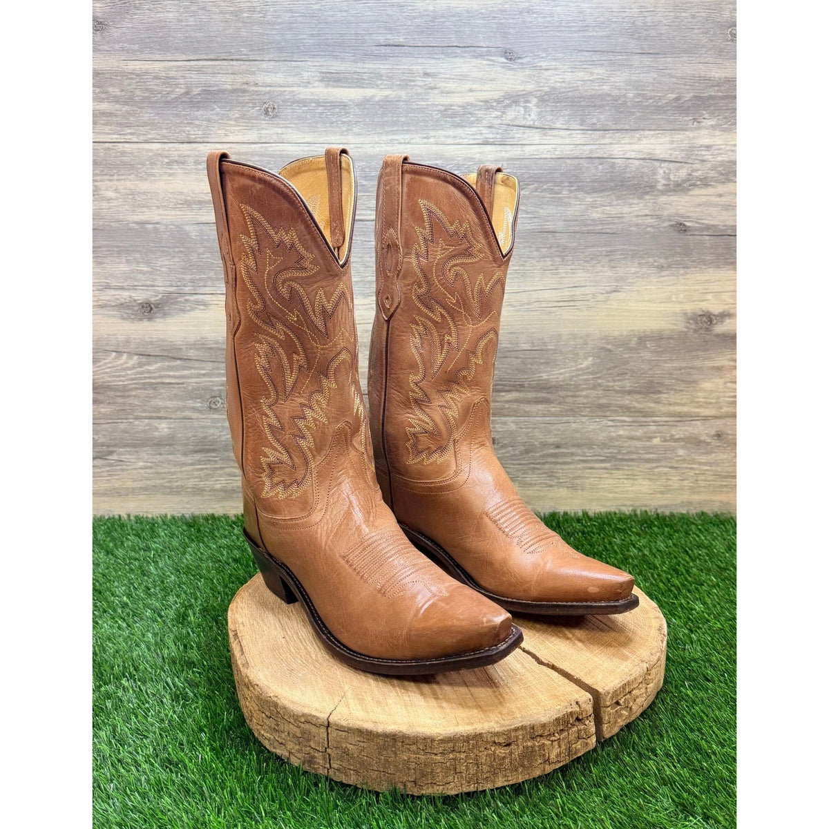 Old West Men - Size 9D - Tan Apache Western Cowboy Boots MF1529