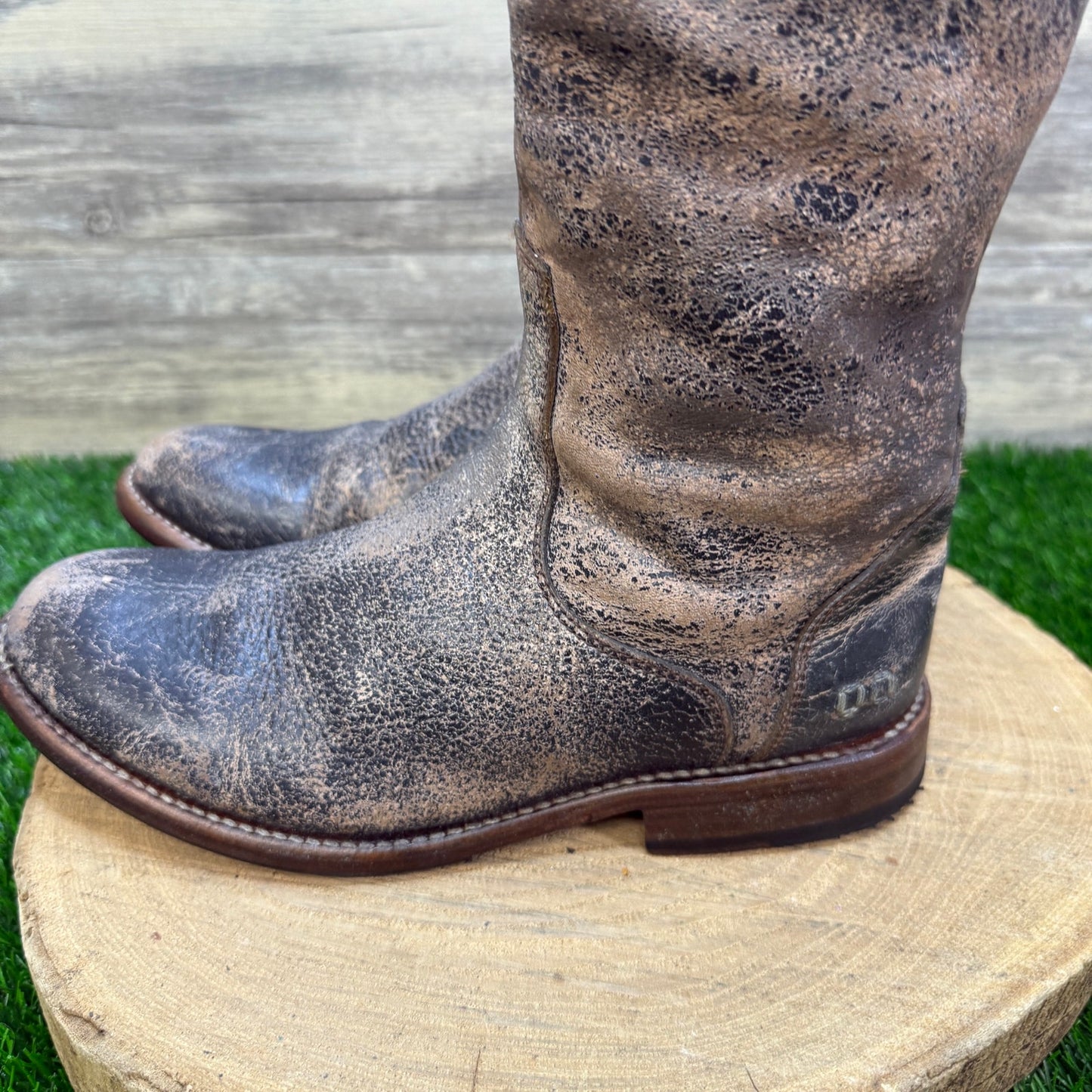 Bed Stu Women - Size 9 - Distressed Tan Riding Boots Style 0893