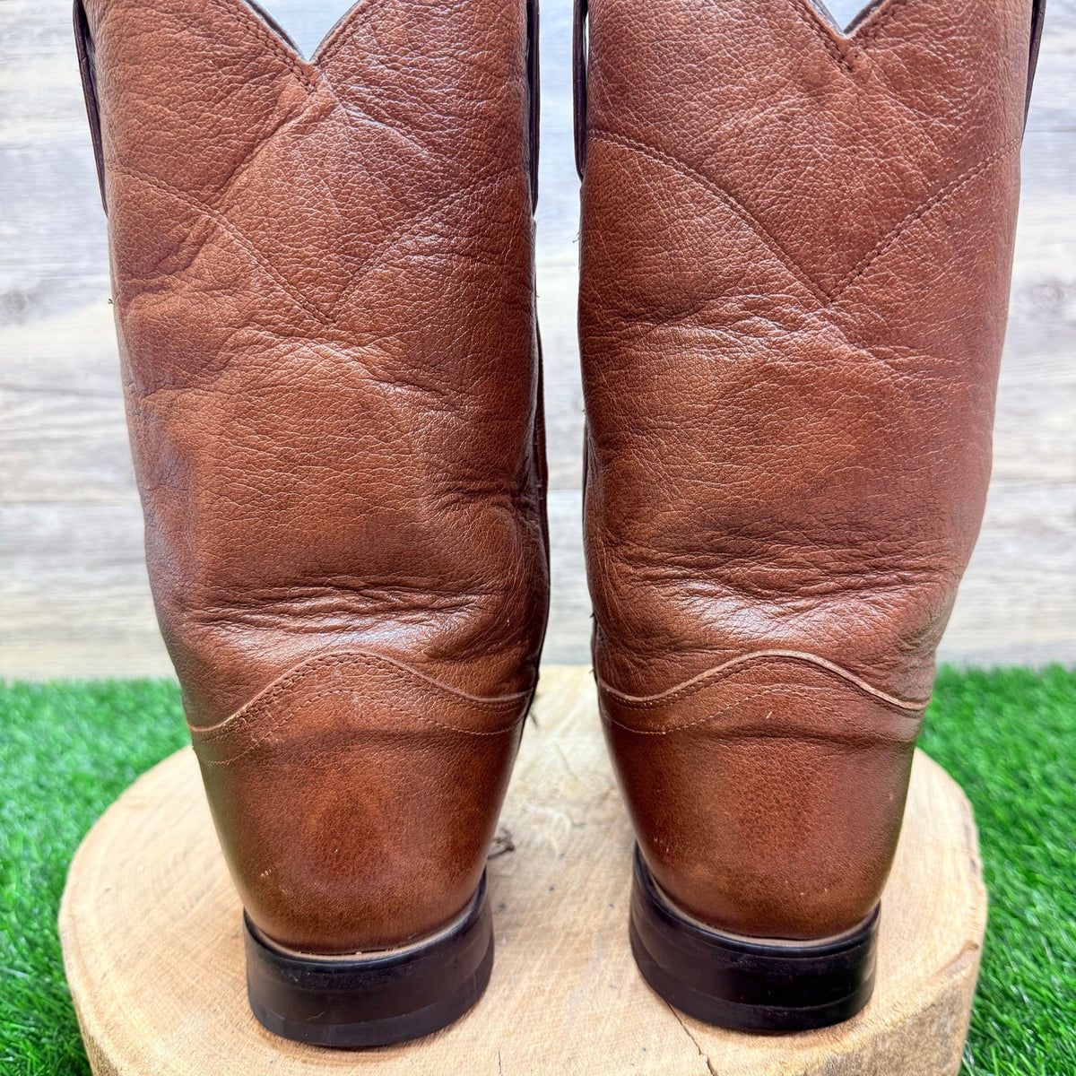 Justin Men - Size 10D - Vintage Burnt Sienna Roper Western Cowboy Boots 3714