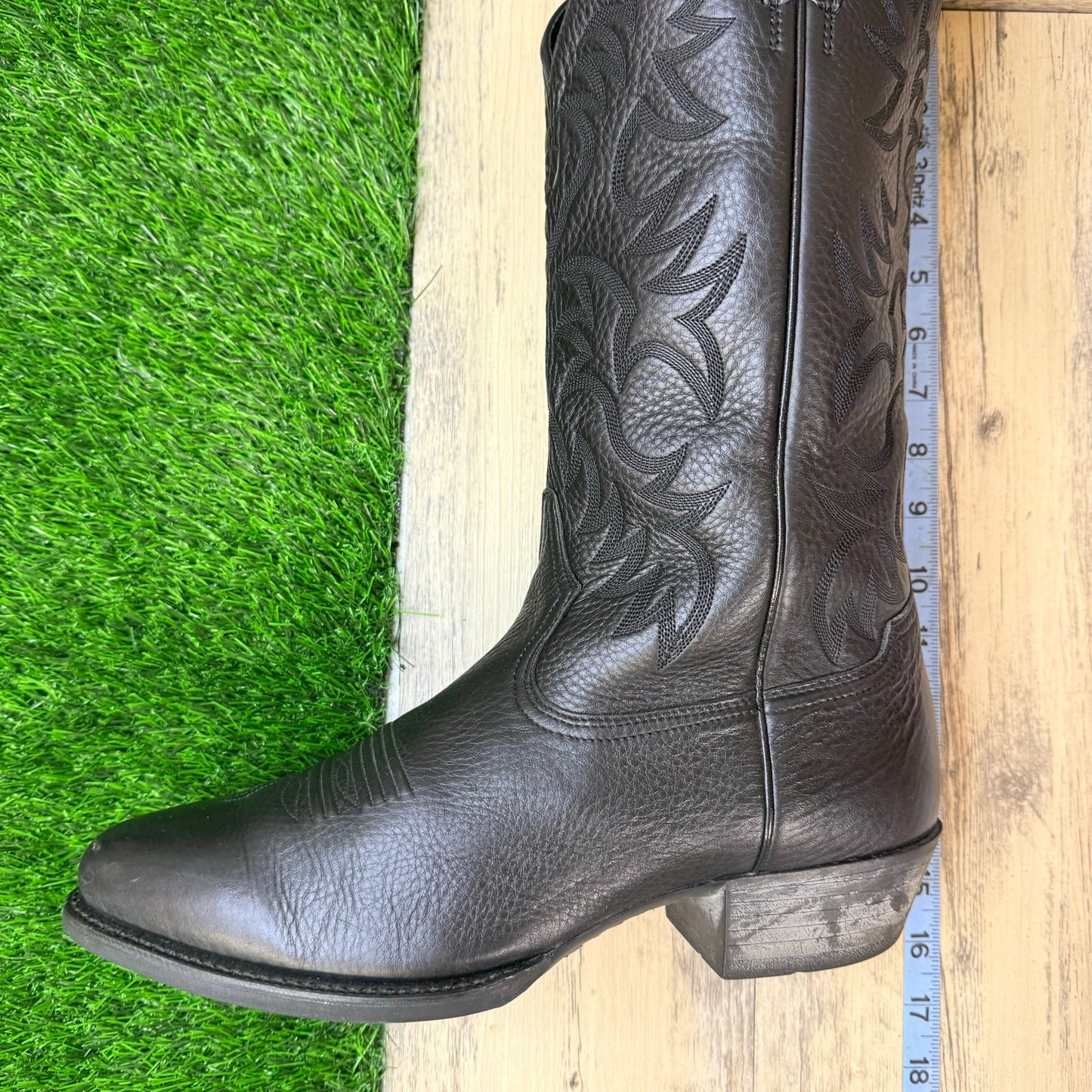 Ariat Men - Size 11.5EE - Black Heritage Deerskin Cowboy Boots 10002218