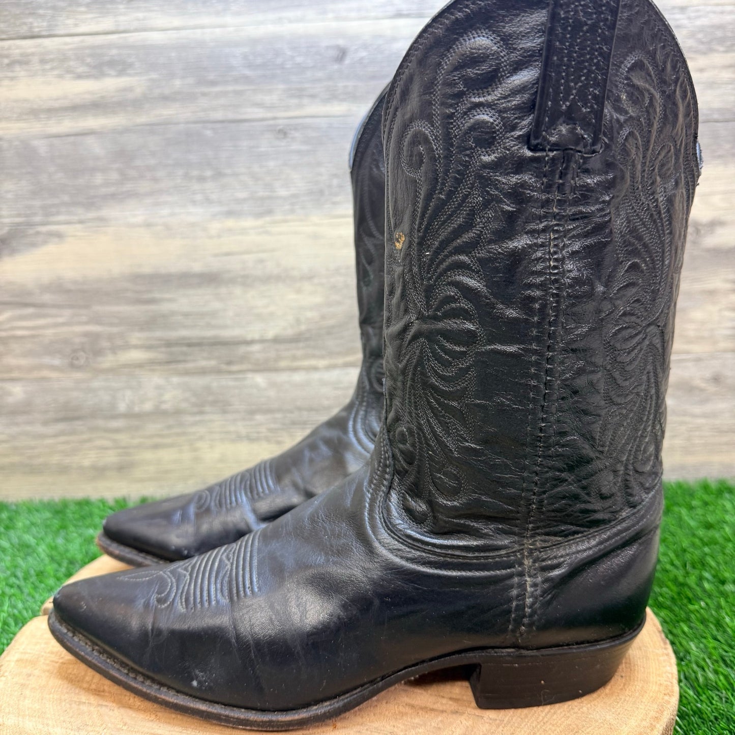 Dan Post Women - Size 10M - Vintage Black Western Cowboy Boots 9696