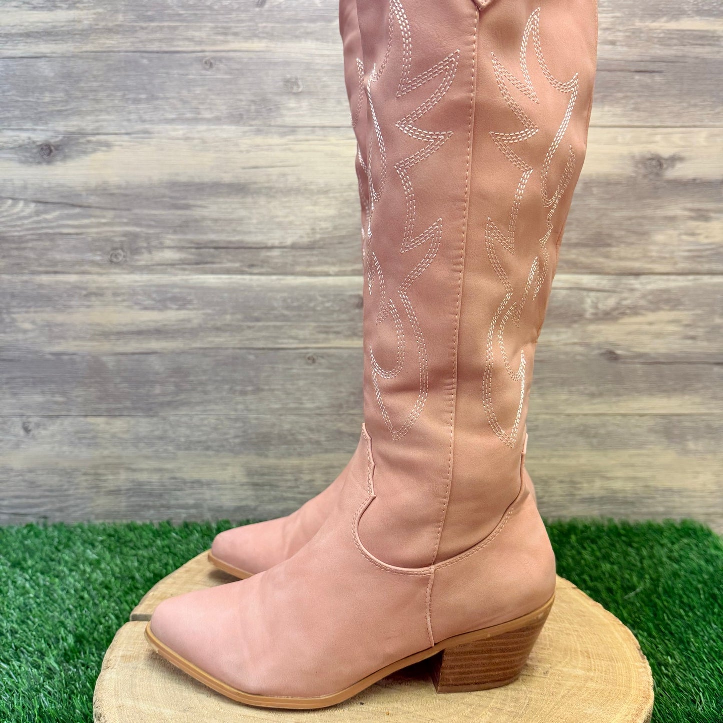 Billini Women - Size 6 - Rose Tall Shaft Faux Leather Cowboy Boots