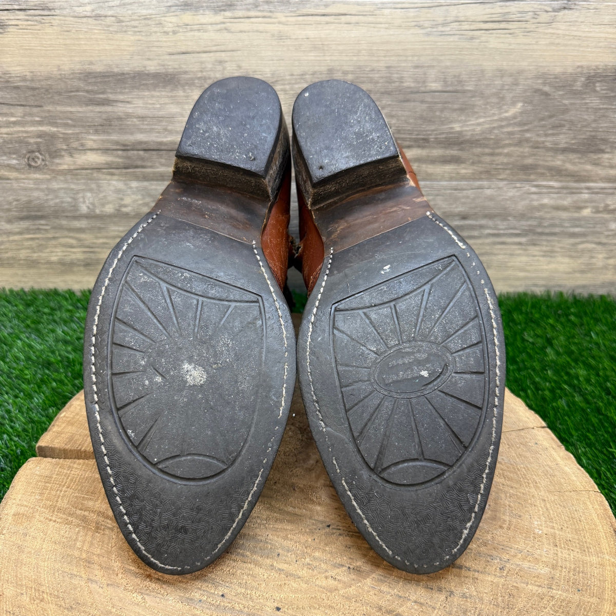 Wild Country Men - Size 12 - Cognac Leather Zipper Ankle Western Cowboy Boots