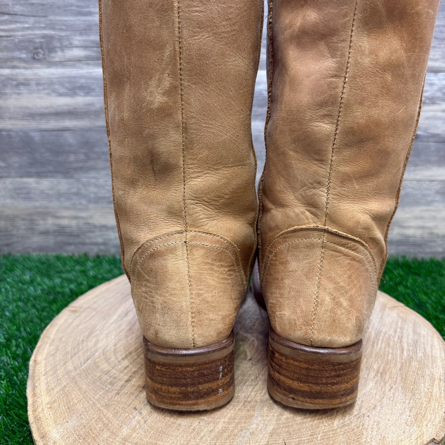 Destroy Women - Size 8 - Tan Tall Moto Boots