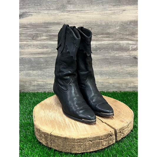 Code West Women - Size 6M - Vintage Black Soft Leather Cowboy Boots Style 170