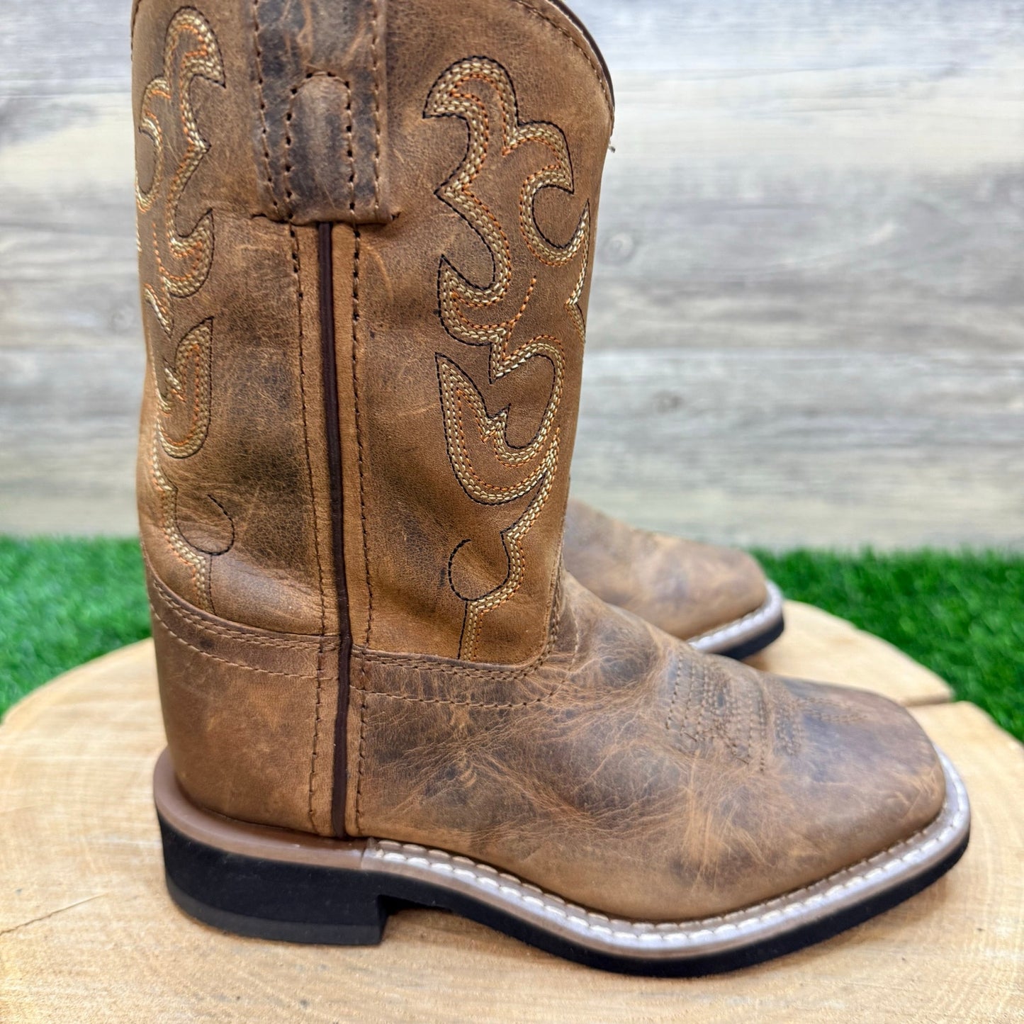 Smoky Mountain Youth - Size 11.5R - Brown Square Western Cowboy Boors 3520Y