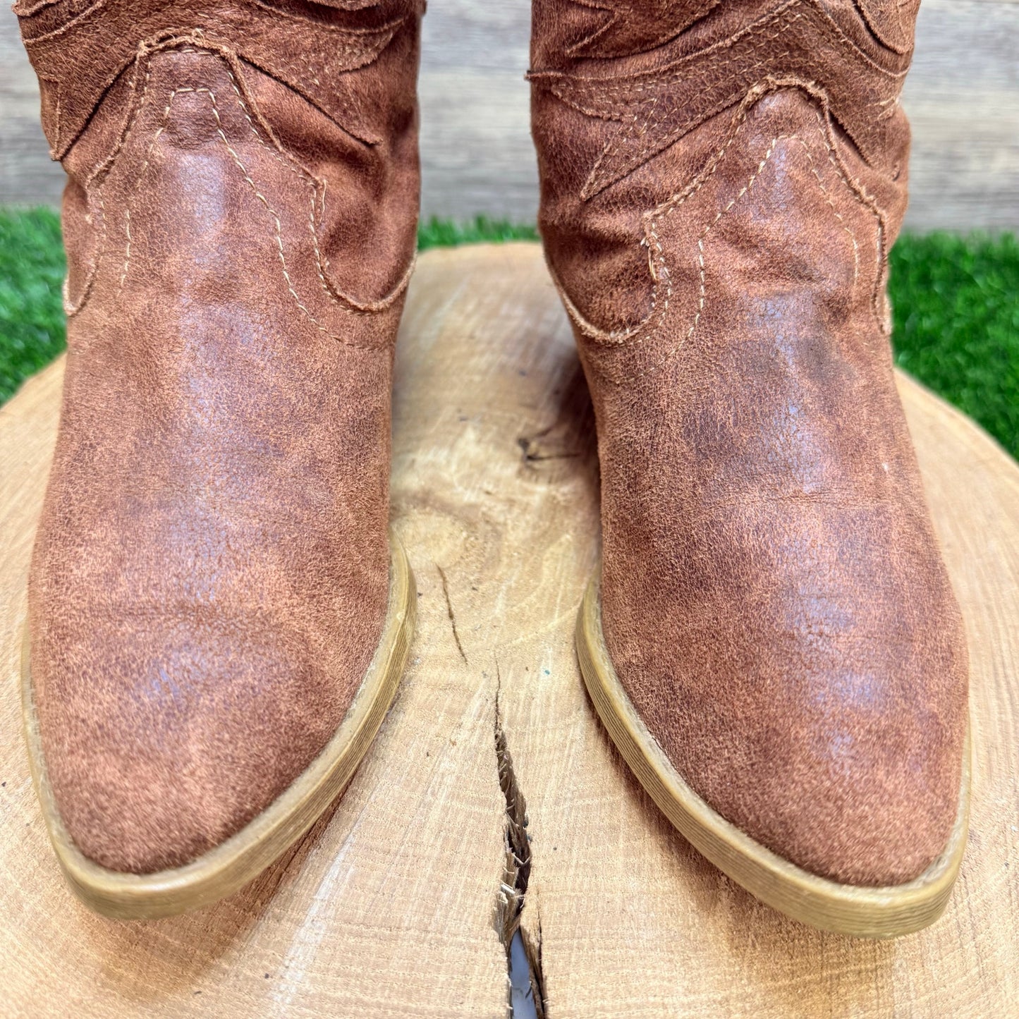 Rampage Women - Size 7M - Brown Faux Cowboy Boots Vikki 328319