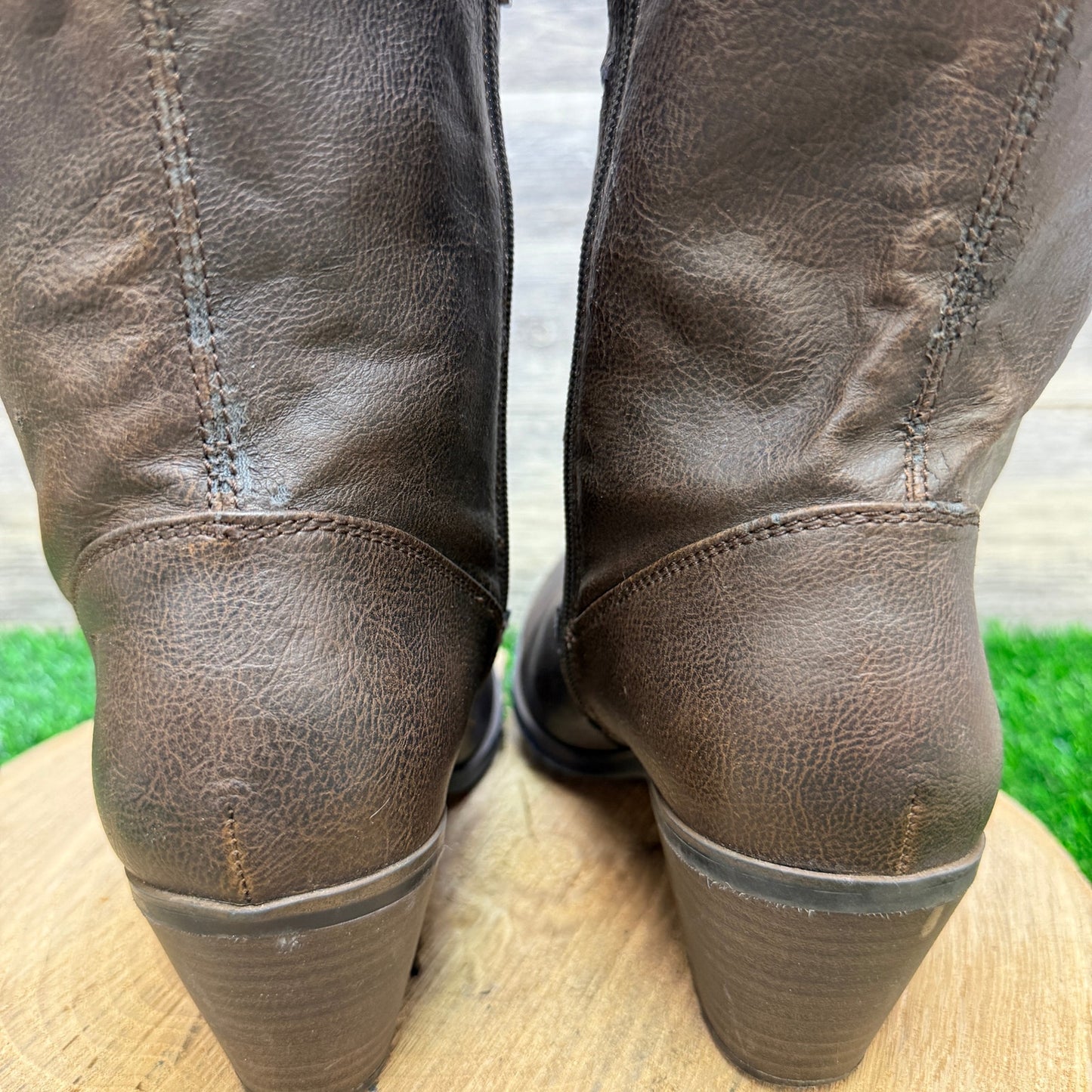 Mossimo Supply Co. Women - Size 10 - Dark Brown Tall Faux Leather Boots 17730