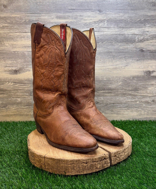 Dan Post Men - Size 12EW - Vintage Tan Marlboro Western Cowboy Boots Style P2551